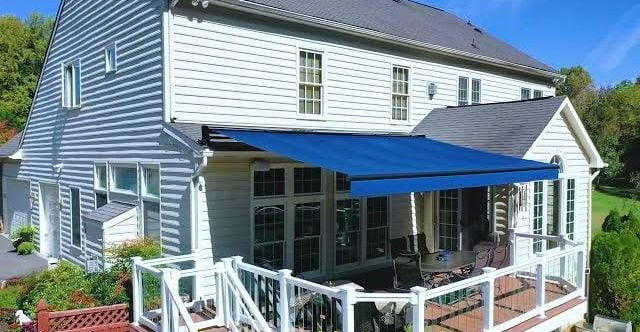 Residential Retractable Awning in Blue | Estates Chimney And Fireplace LLC | Holland, PA 267-685-0530
